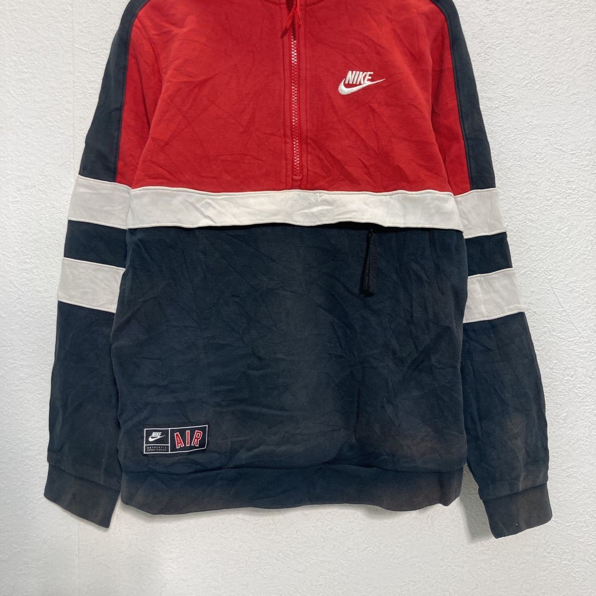 NIKE ハーフジップ スウェット パーカー ユースサイズ L 140～ レッド