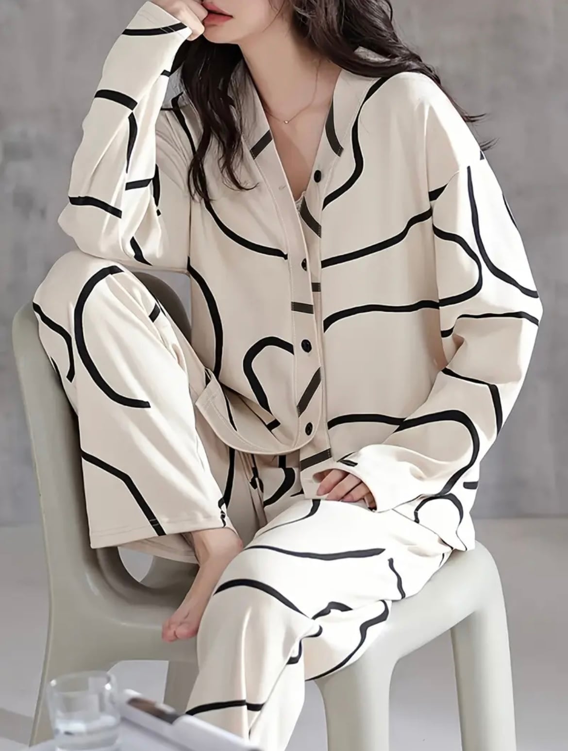 レディース】ルームウェア アート柄 パジャマ 部屋着 2点セット