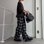ルーズオフショルスウェットPO/ダークブラウン
