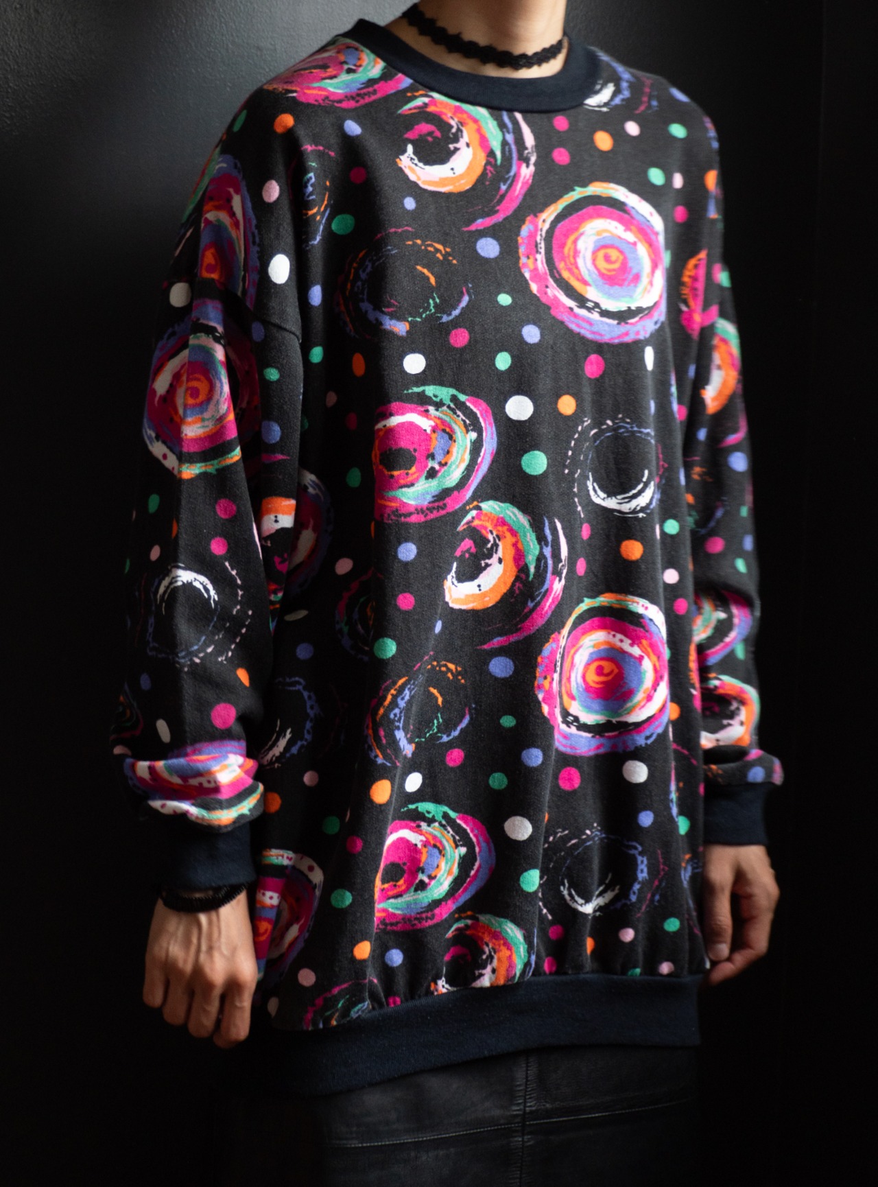 "T.D.sport" 1980s Psychedelic art sweat