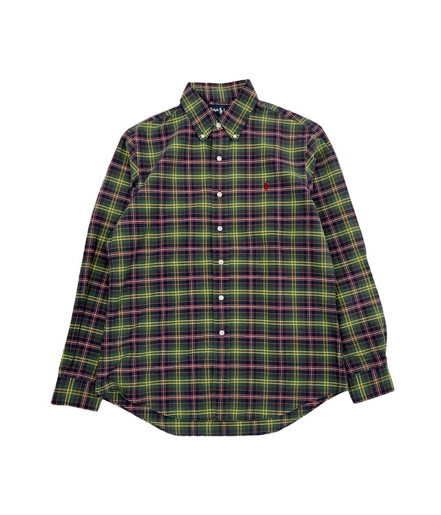 VINTAGE 90s-00s POLO RALPH LAUREN BUTTON DOWN SHIRT -CUSTOM FIT green×red check-