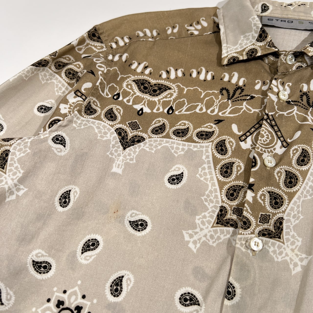 ETRO エトロ ペイズリー 長袖シャツ サイズ S /ベージュ系/イタリー製/メンズ