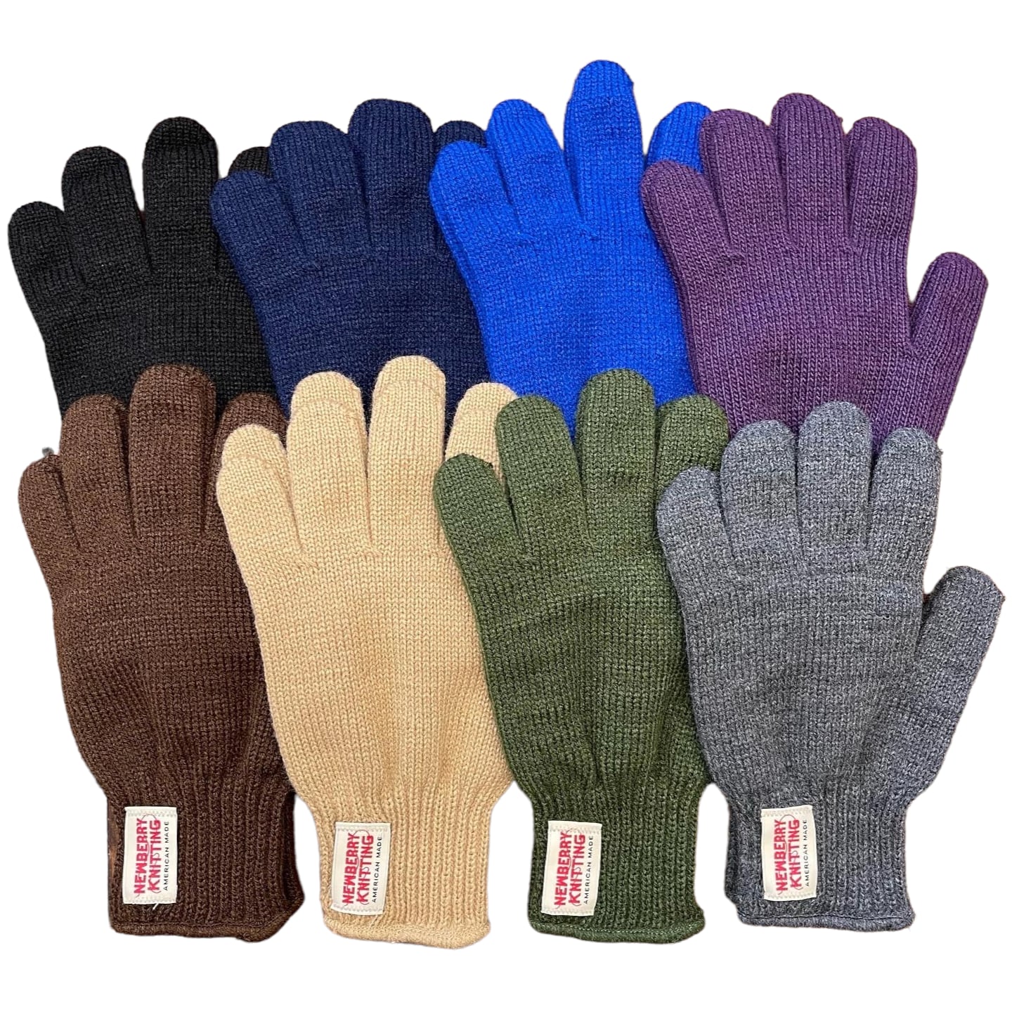 NEWBERRY KNITTING Short knit gloves made in USA