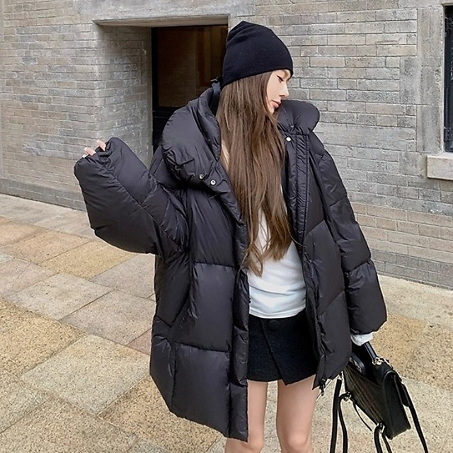 ダブルカラーミドルライトダウンコート［XS-L］