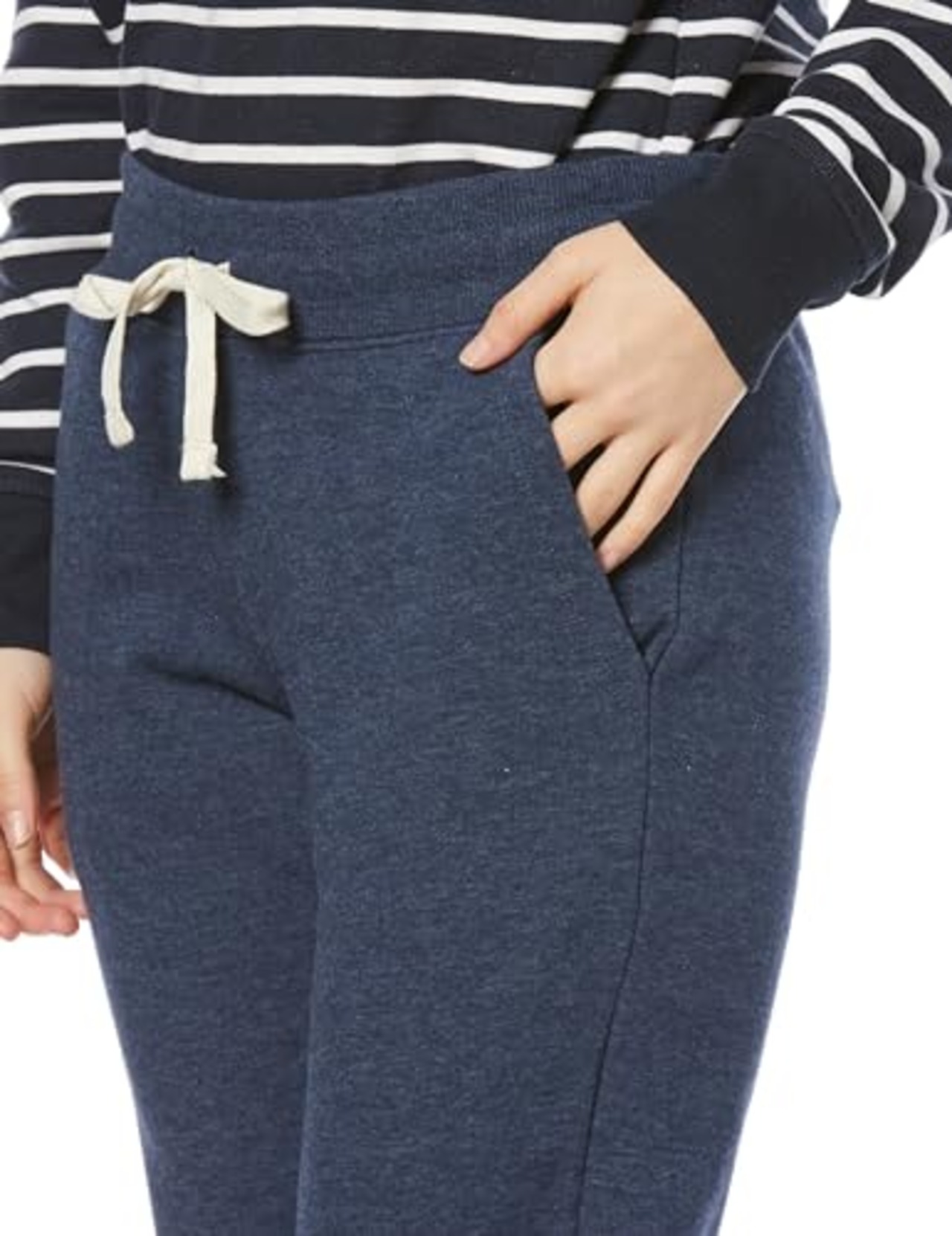 スウェットパンツ ストレートレッグ ドローストリング フリース レディース ヘザーネイビー L