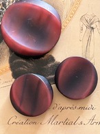 Japanese Vintage ボタン ワインレッド 21mm オーロラ プラスチックボタン 昭和レトロ アクセサリーパーツ 装飾材 カルトナージュ