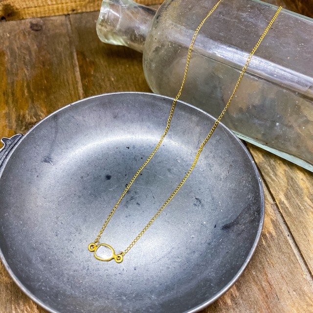 スライスダイヤモンドのシンプルネックレス(チェーン40cm)