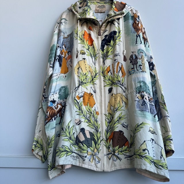 HERMES ジップアップフーディー シルク オールドエルメス 古着 画像4