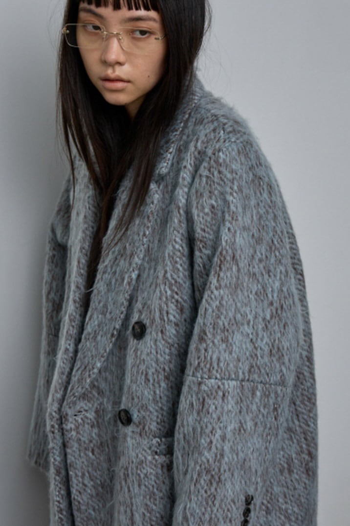 NOMINE shaggy jacket coat シャギー ジャケット コート BlueGray