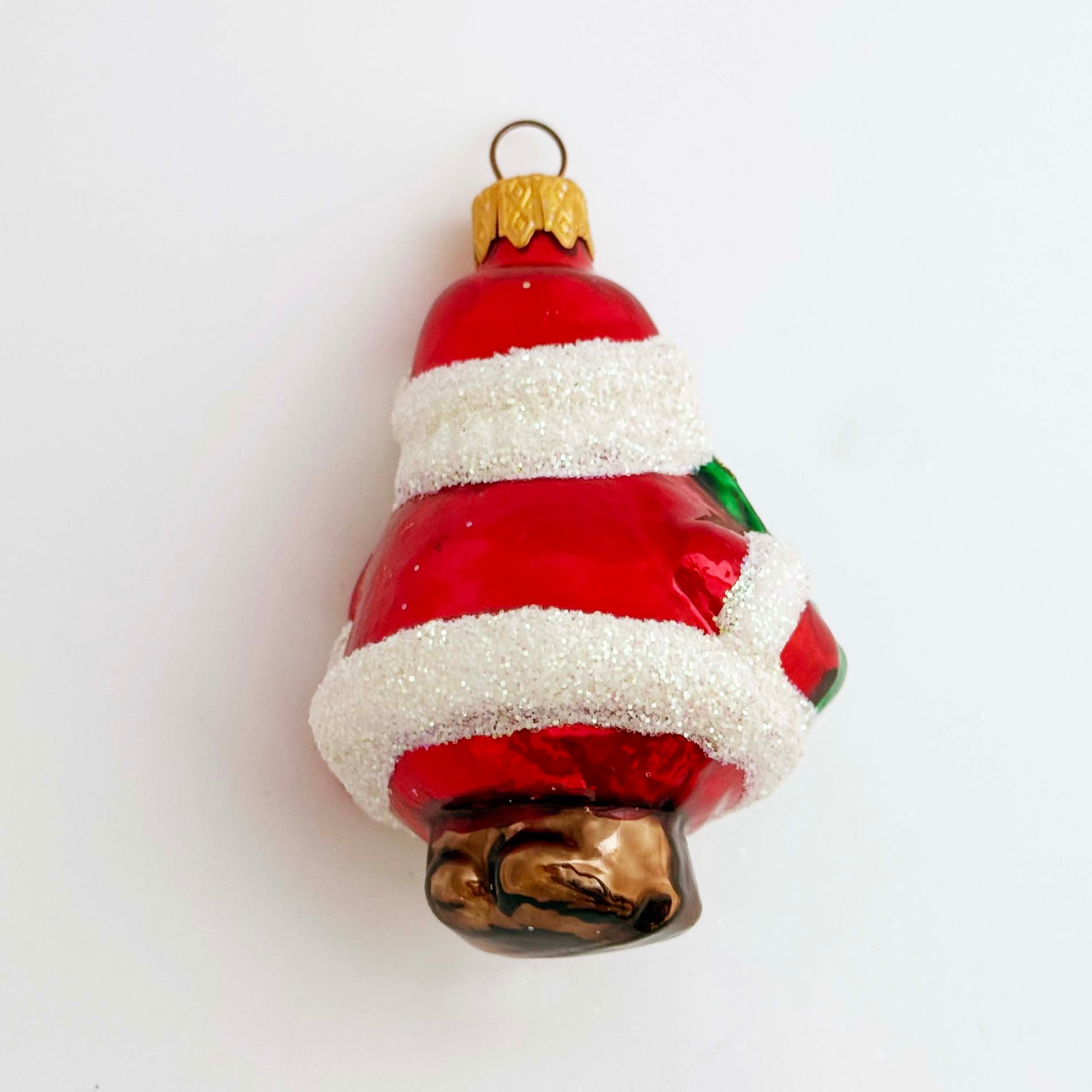 ウクライナ製 ガラスオーナメント（ツリーを抱えたサンタ）