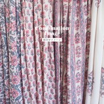 ブロックプリント生地【50cm単位】インド綿 花柄 白×ピンク#31470-WT1