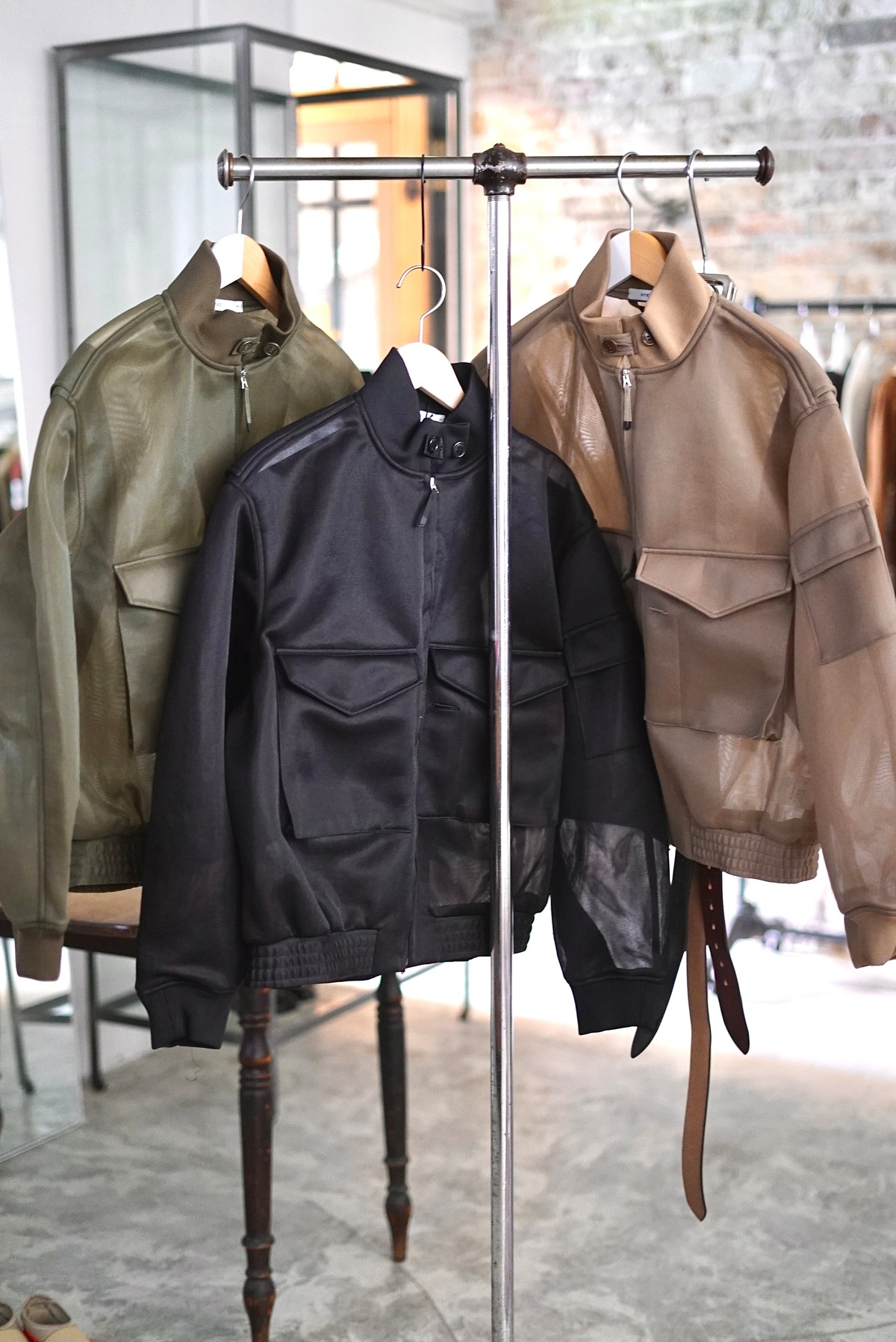HYKE / SHEER WEP JACKET (BLACK / BEIGE / OLIVE DRAB) | JUQUI Online