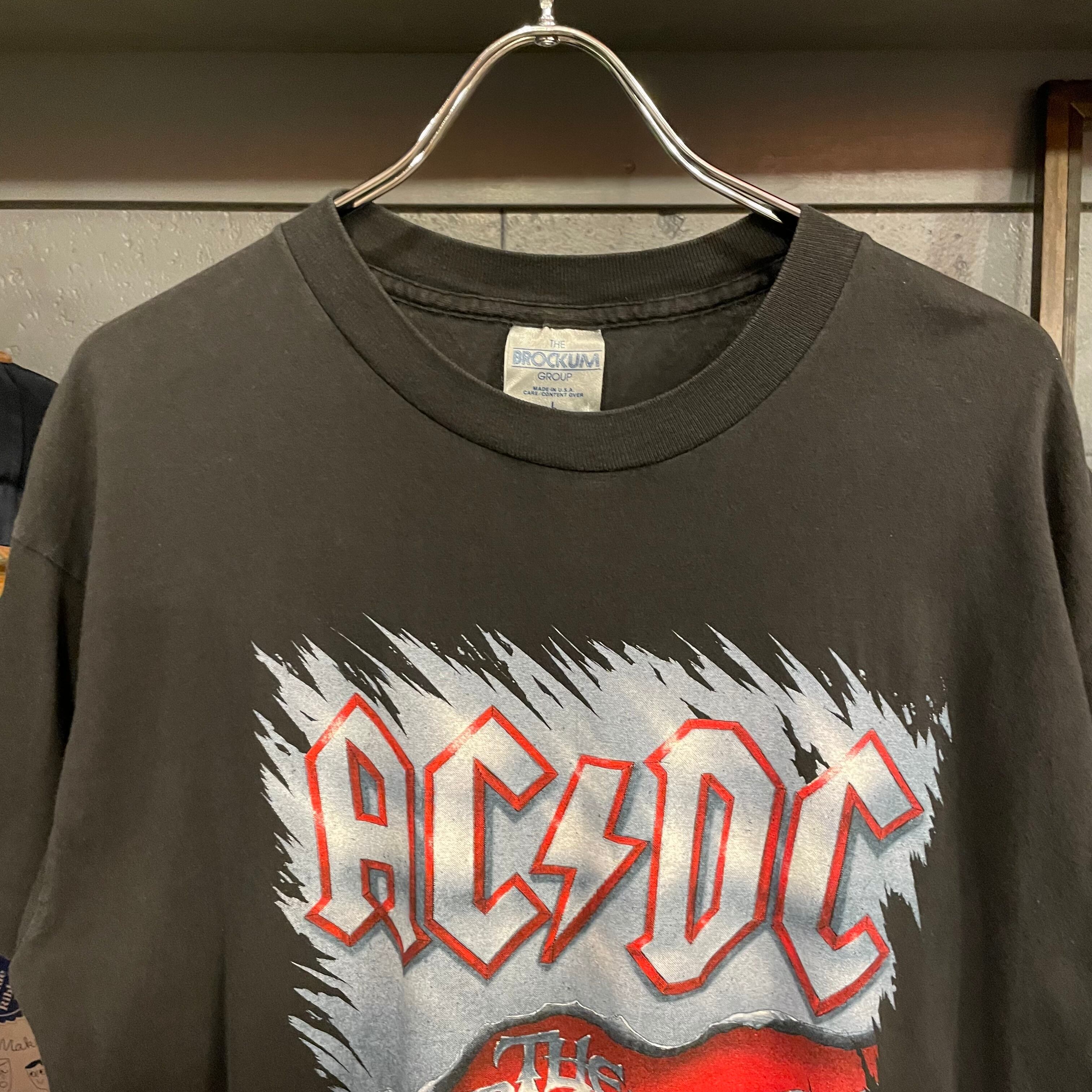 好雰囲気 90s USA製 ★ AC/DC オールオーバー プリント 半袖 Tシ