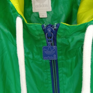 00s　アディダス　ナイロンジャケット　パーカー　ストライプ　マルチカラー　XL