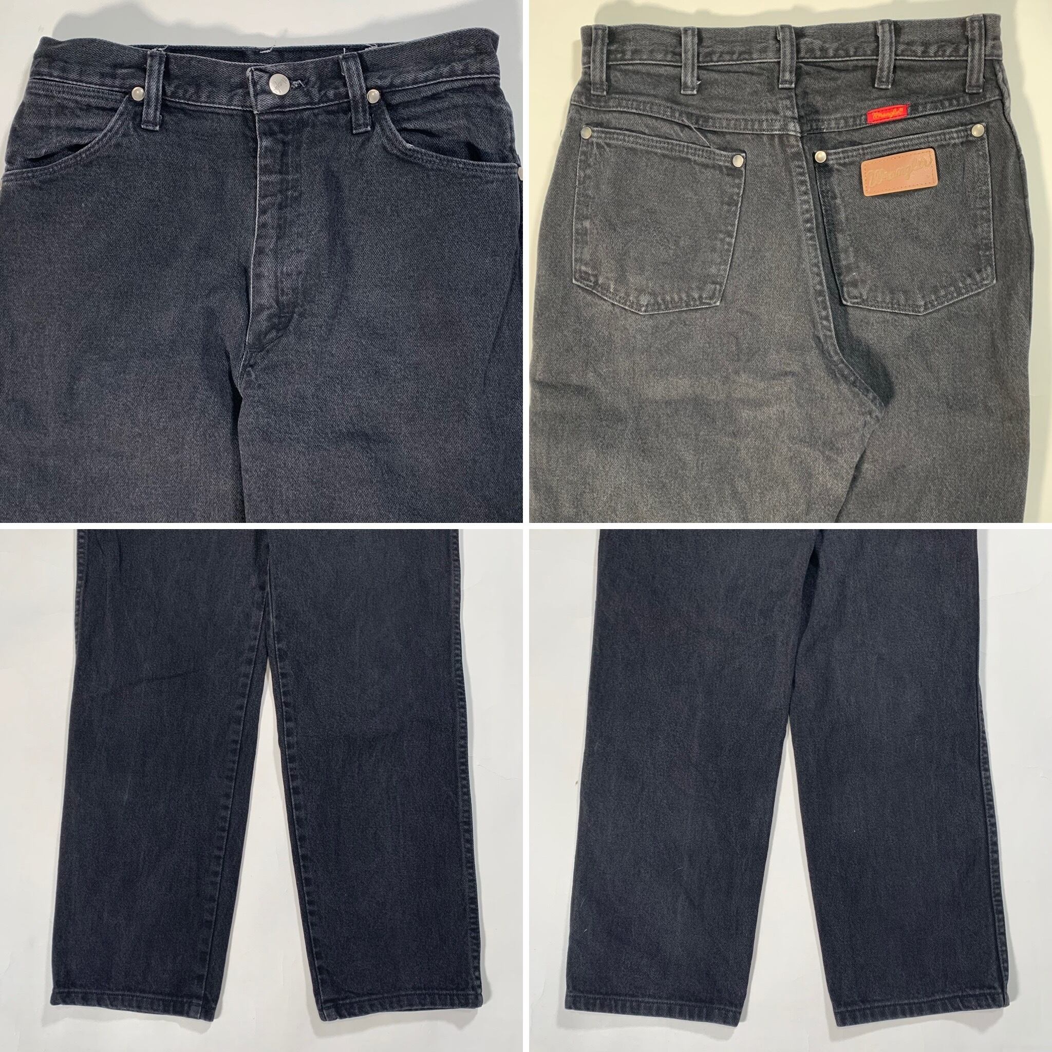 Wrangler スタッズ付きブラックデニムパンツ Wrangler（ラングラー） デニム ジーンズ US企画 RELAX FIT JEANS 日本