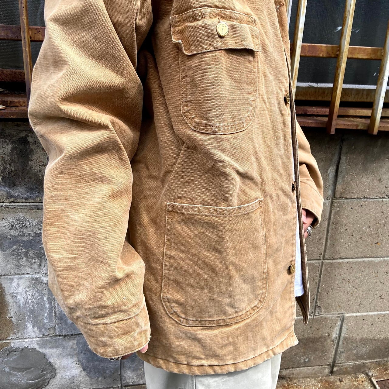 80年代 USA製 100周年モデル カーハート ミシガンチョアコート ワークジャケット メンズXL相当 古着 Carhartt ダック地  カバーオール キルティングライナー ライトブラウン 茶色 ヴィンテージ ビンテージ 80s【ワークジャケット】【WS2202-30】【SOL】 |  cave ...