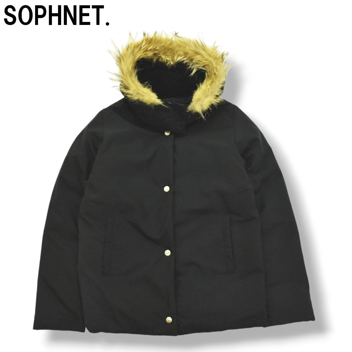 日本製】 ソフネット SOPHNET. フーデット ファー ダウン ジャケット S 