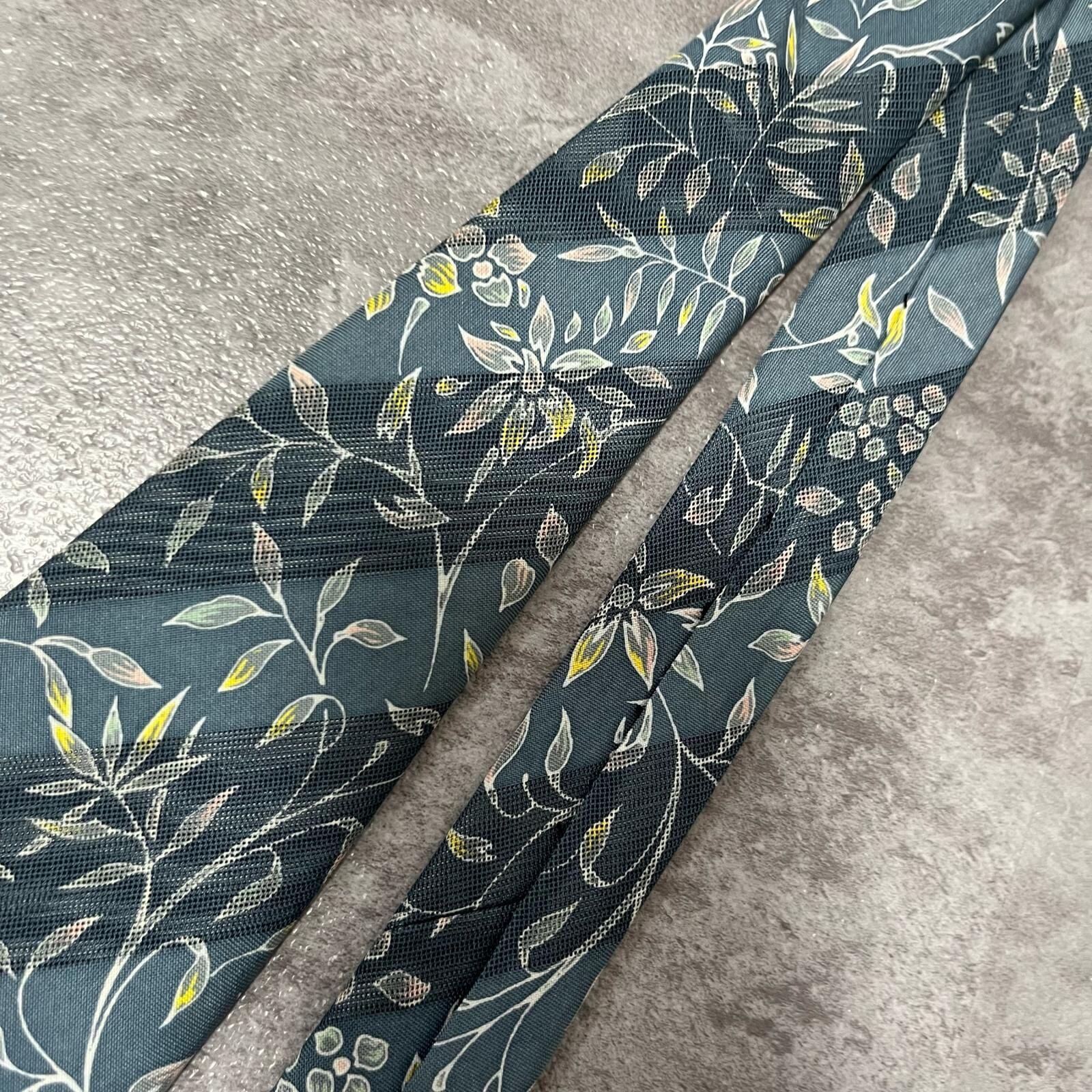 3788✨極美品✨ケンゾーオム ネクタイ ペイズリー 植物柄 ボタニカル 花柄 ボタニカル柄】フラワー柄ネクタイ ボタニカル柄ネクタイ シルク100