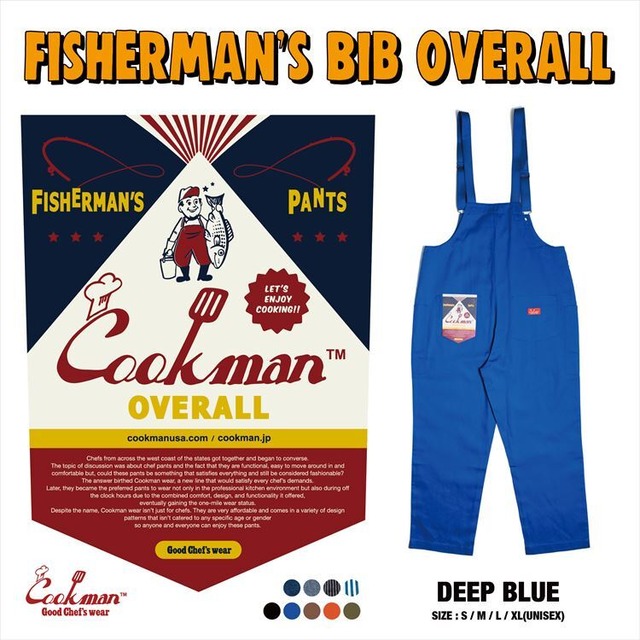 COOKMAN (クックマン) Fisherman's Bib Overall (フィッシャーマンズ ビブ オーバーオール ) ブルー 231-01871