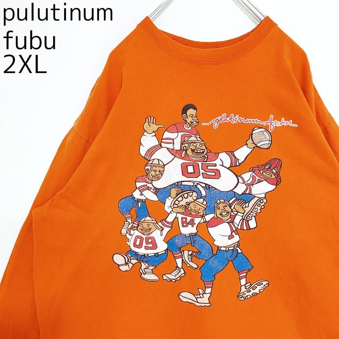 発注日 FUBU フブ ファットアルバートプリントTシャツ ロンT 2XL