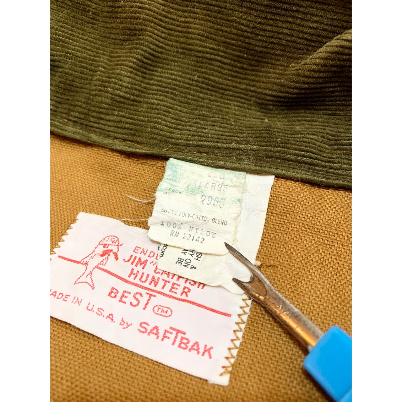 70s "JIM CATFISH by SAFTBAK" HUNTING JACKET MADE IN USA  Size XL