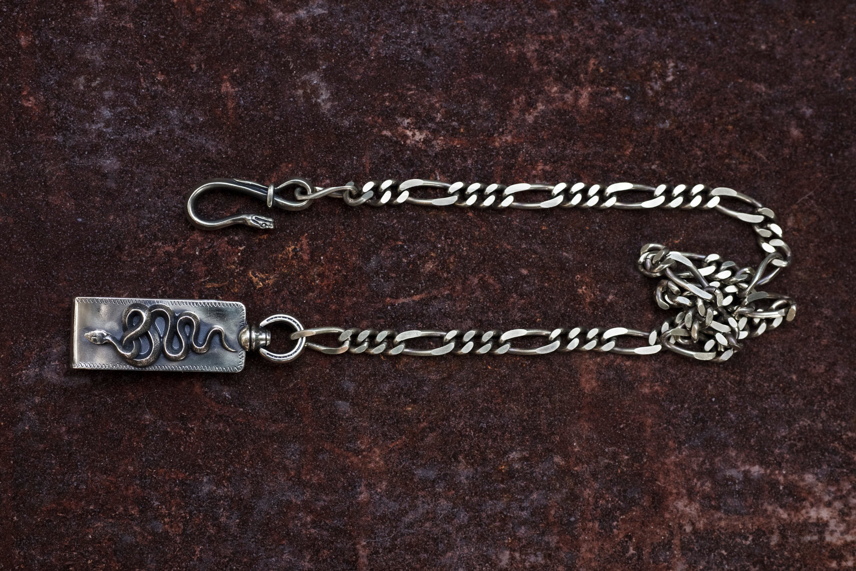 snake clip type walletchain silver | Peanuts&Co