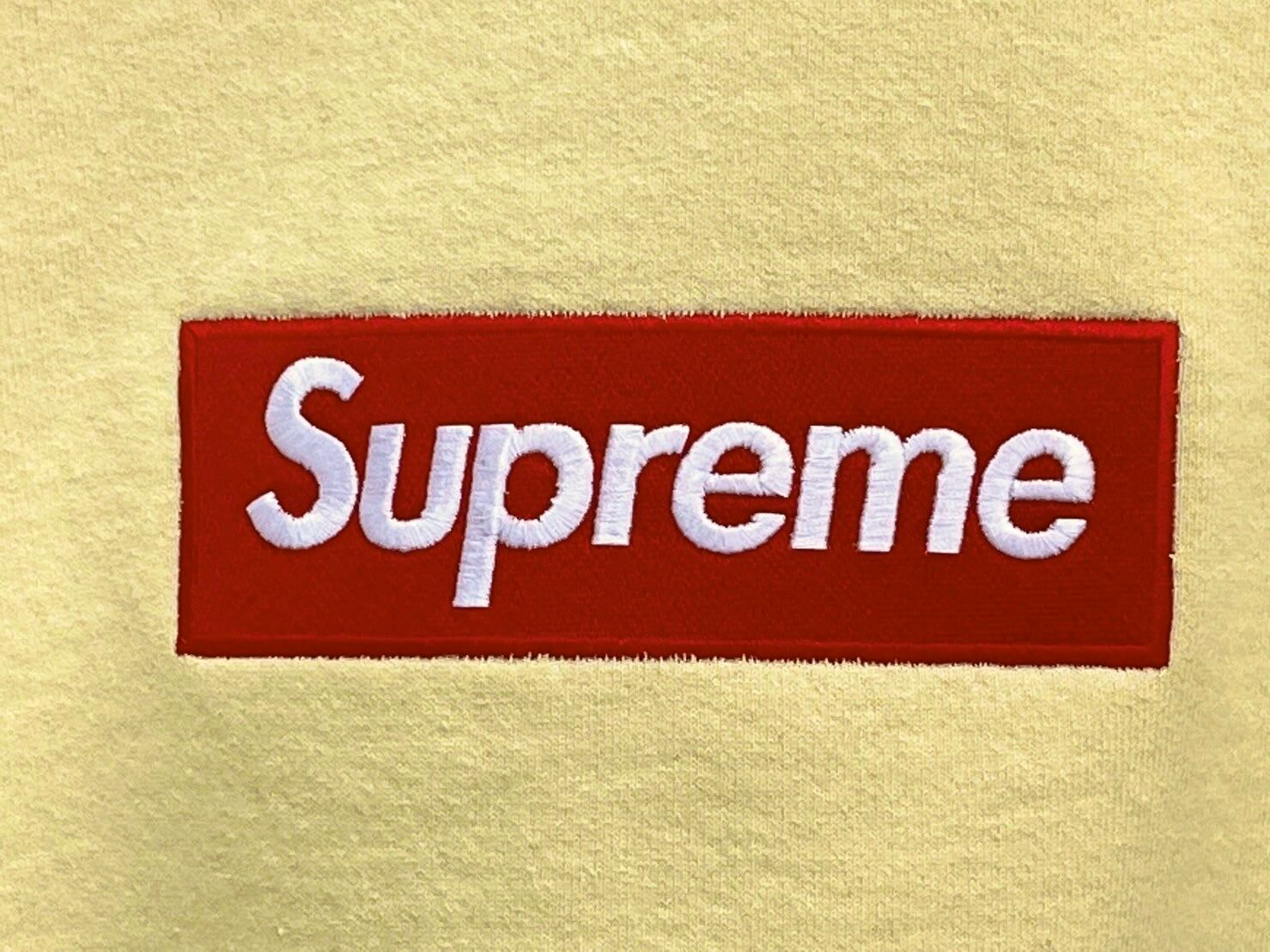 Supreme BOX LOGO CREWNECK SWEAT PALE YELLOW XL 13512 | BRAND 