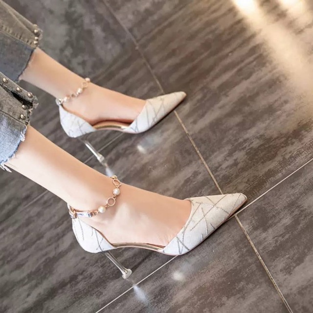 ビジューストラップヒール2色 10239