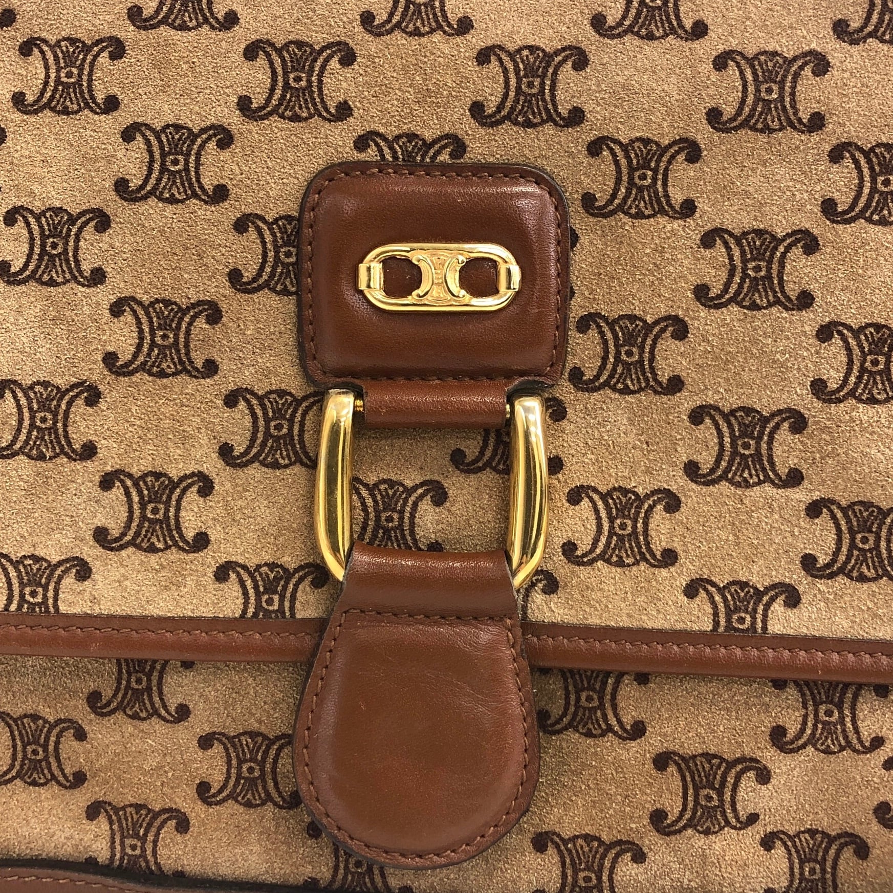 CELINE セリーヌ マカダム ショルダーバッグ ブラウン ブラゾン