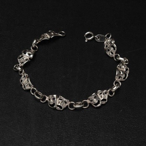 Vintage Two Face Bracelet【STERLING SILVER】Theater Mask