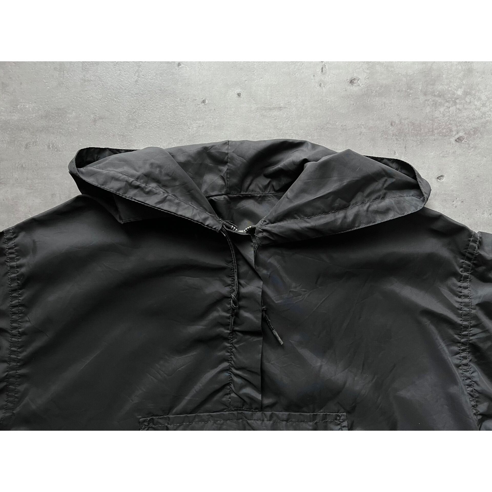 60s vintage l/s nylon anorak parka black アノラックパーカー