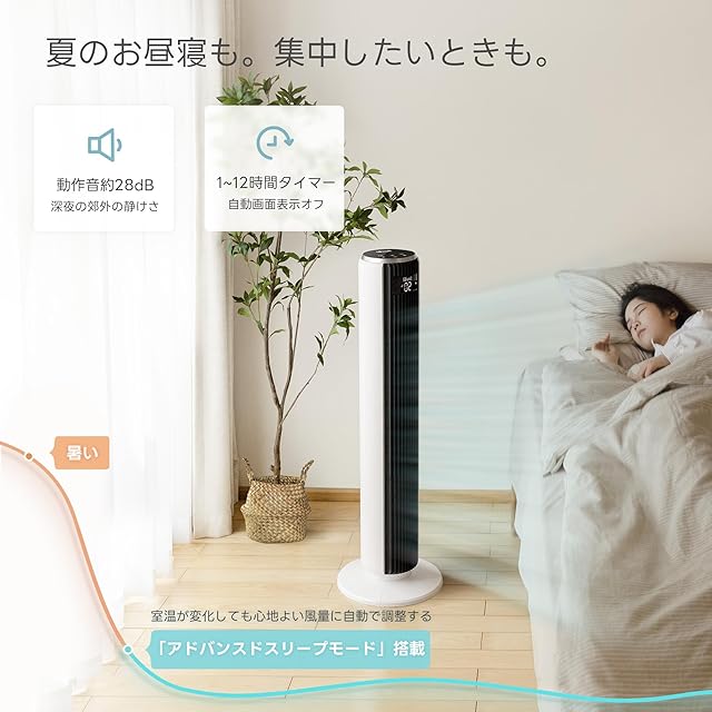 Levoit レボイト タワーファン 扇風機 送風機 LTF‑F422S‑WJP DC