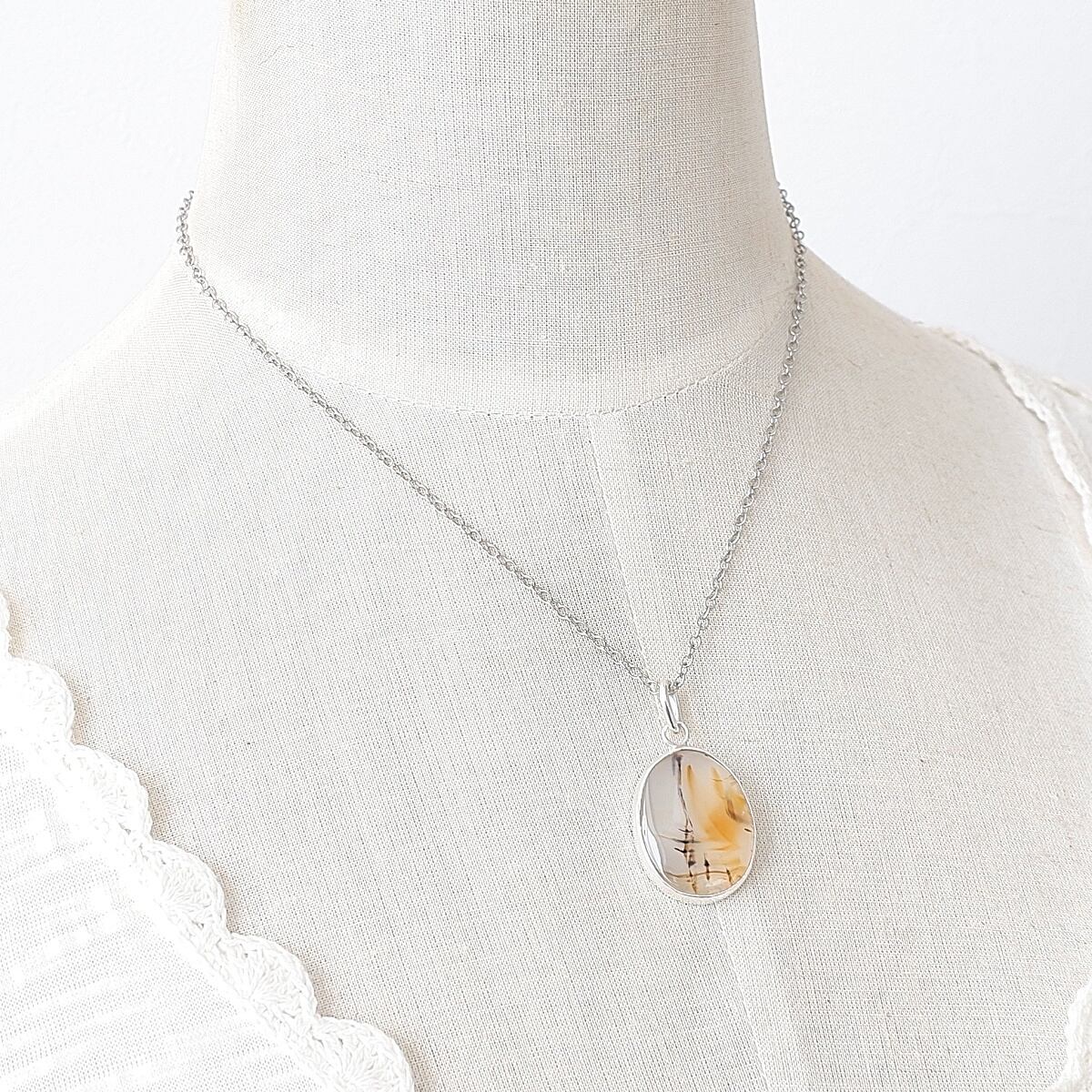 ピクチャーアゲートのペンダント 天然石アクセサリー ペンダントトップ