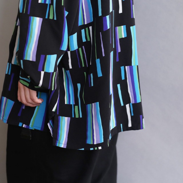 cold color art pattern l/s shirt