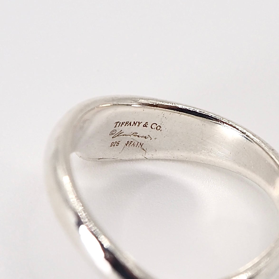 Tiffany&Co. 約13号 カーブドウェーブハートリング シルバー925