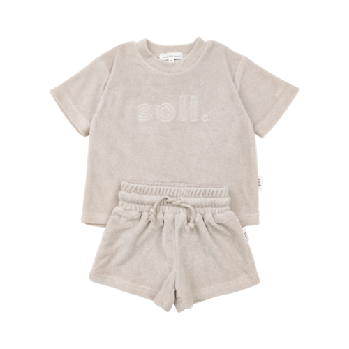 12-18m Last1【soll. the label】Kids Terry Towel  Logo Set - Oat