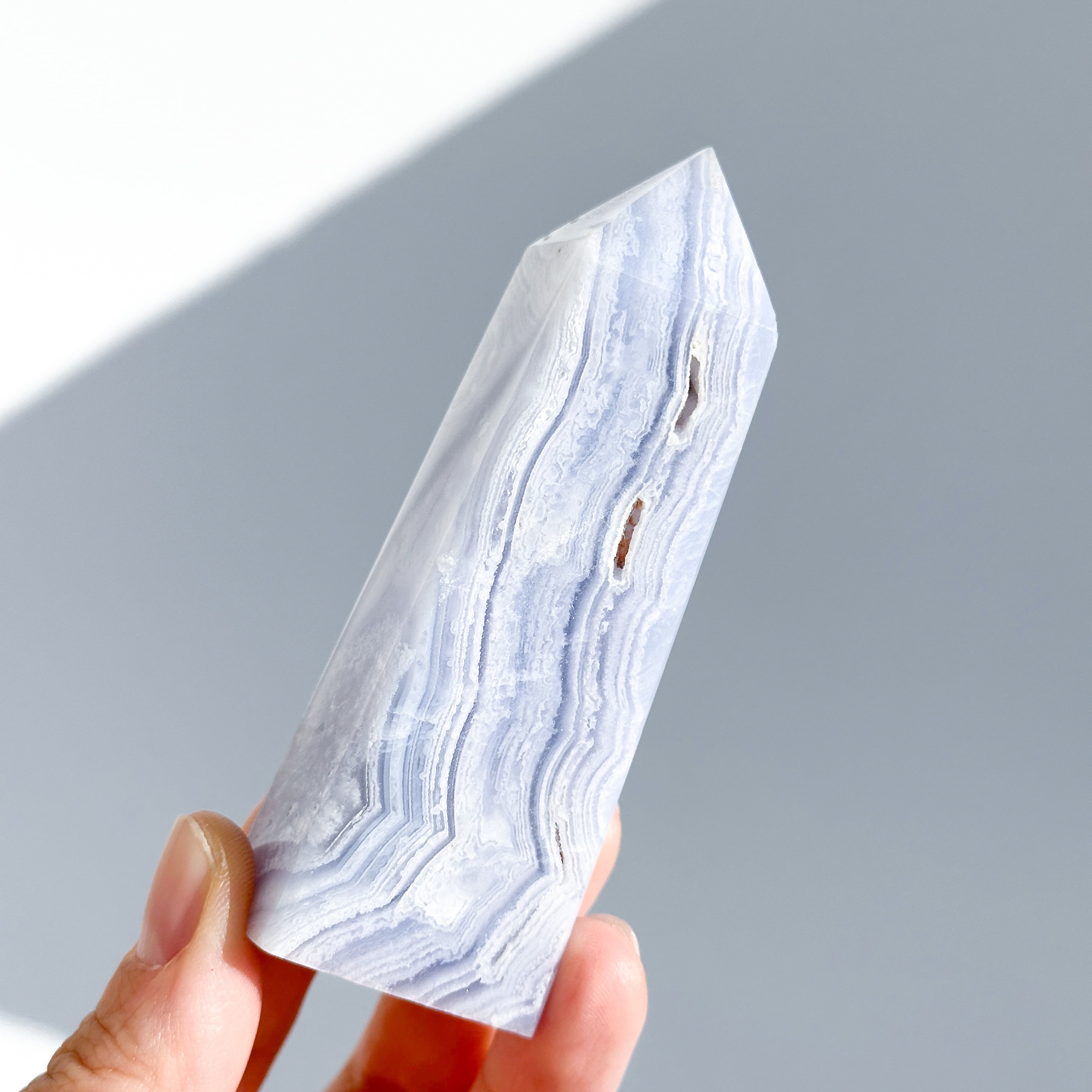 ブルーレースアゲート タワー03◇ Blue Lace Agate ◇天然石・鉱物