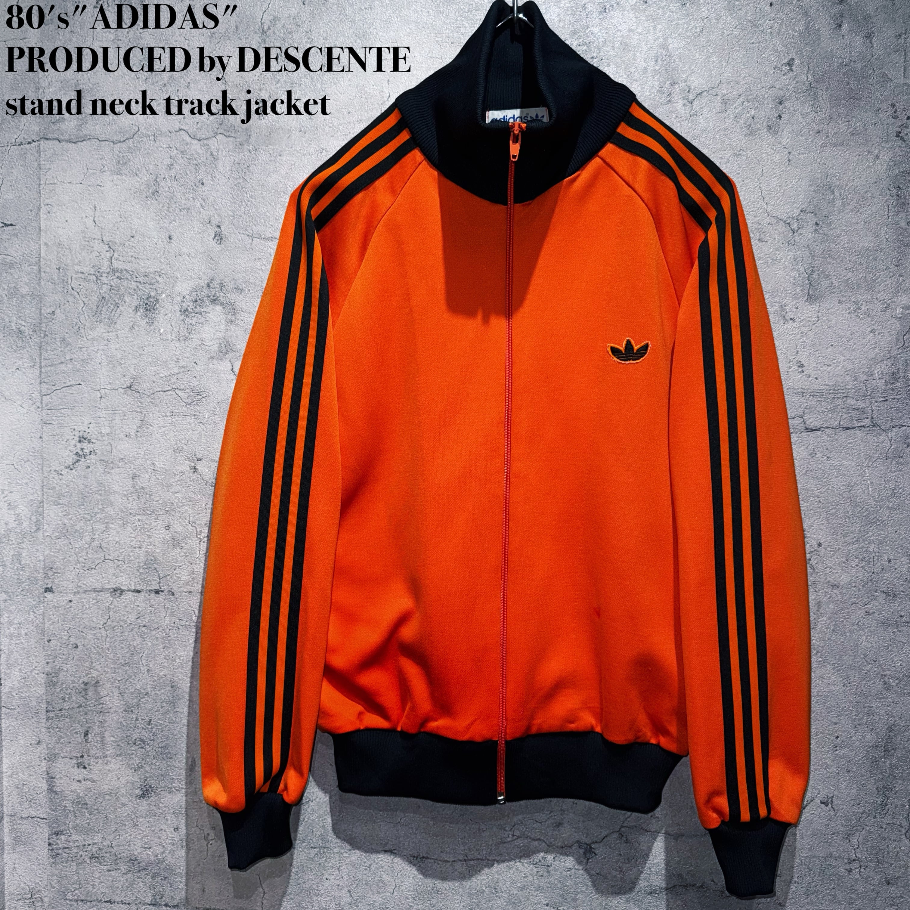 80's"ADIDAS"PRODUCED by DESCENTE stand neck track jacket