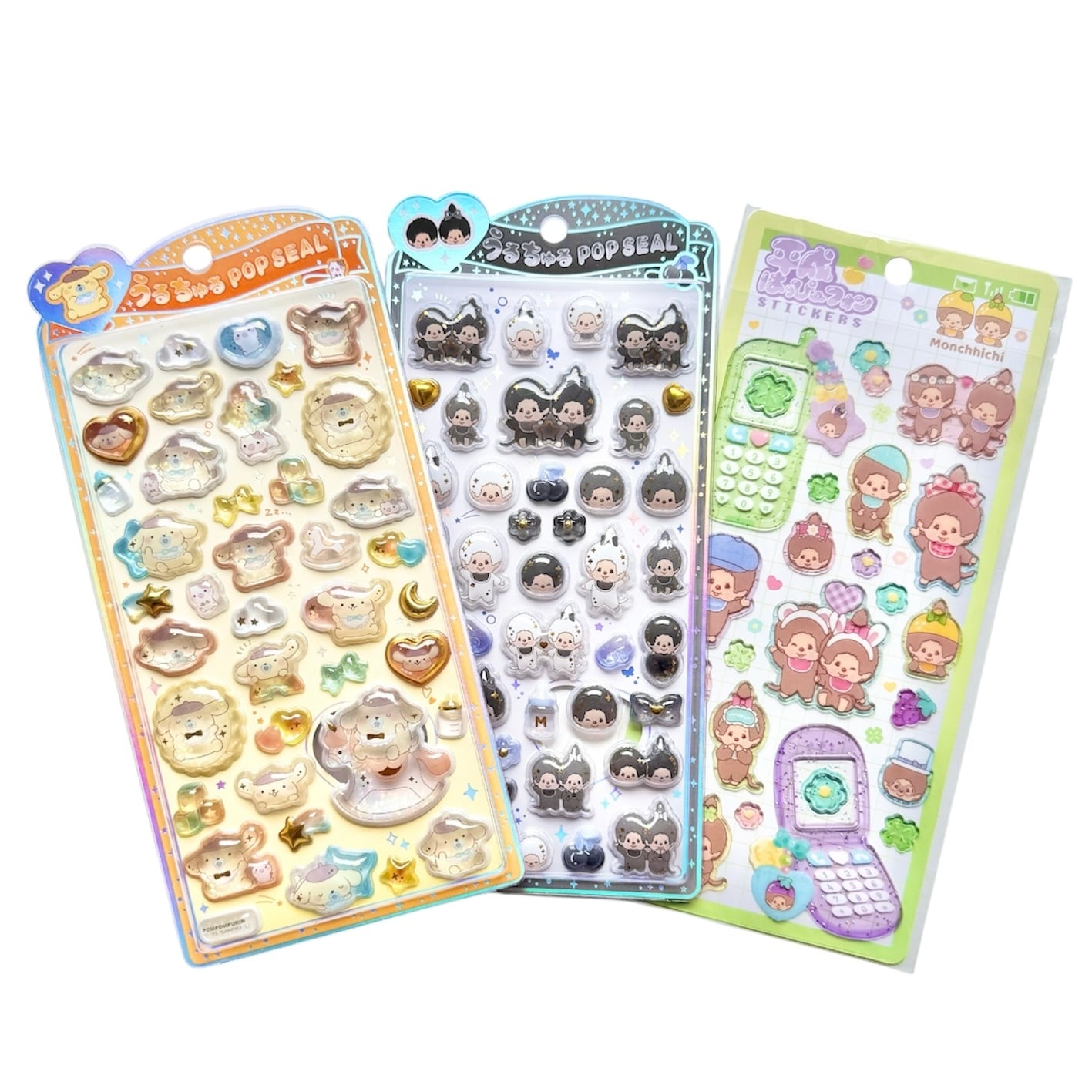 うるちゅるポップシール、平成ハッピーフォン11枚セット モンチッチ ステッカー シール うるちゅるポップシール 平成ハッピー