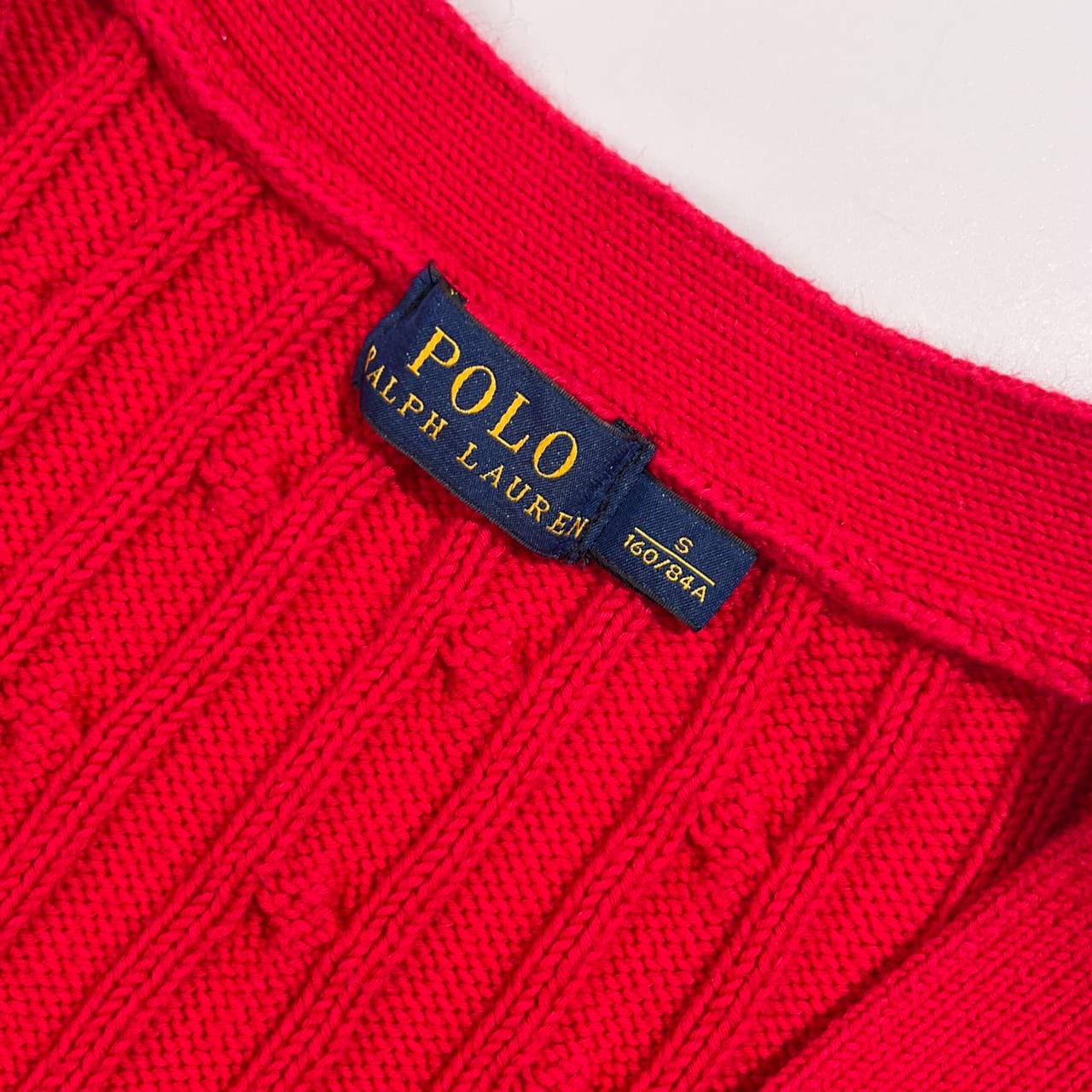 POLO RALPH LAUREN ポロ ラルフローレン ケーブル編み コットン ニット カーディガン S/レッド系 レディース