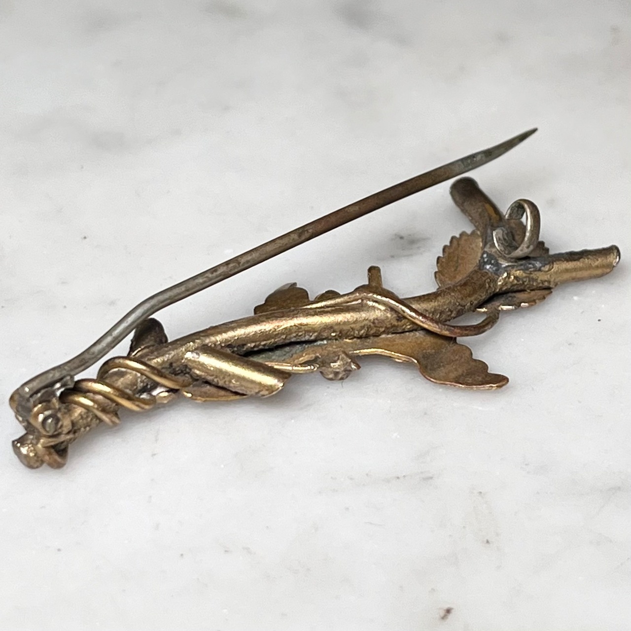 antique metal butterfly brooch