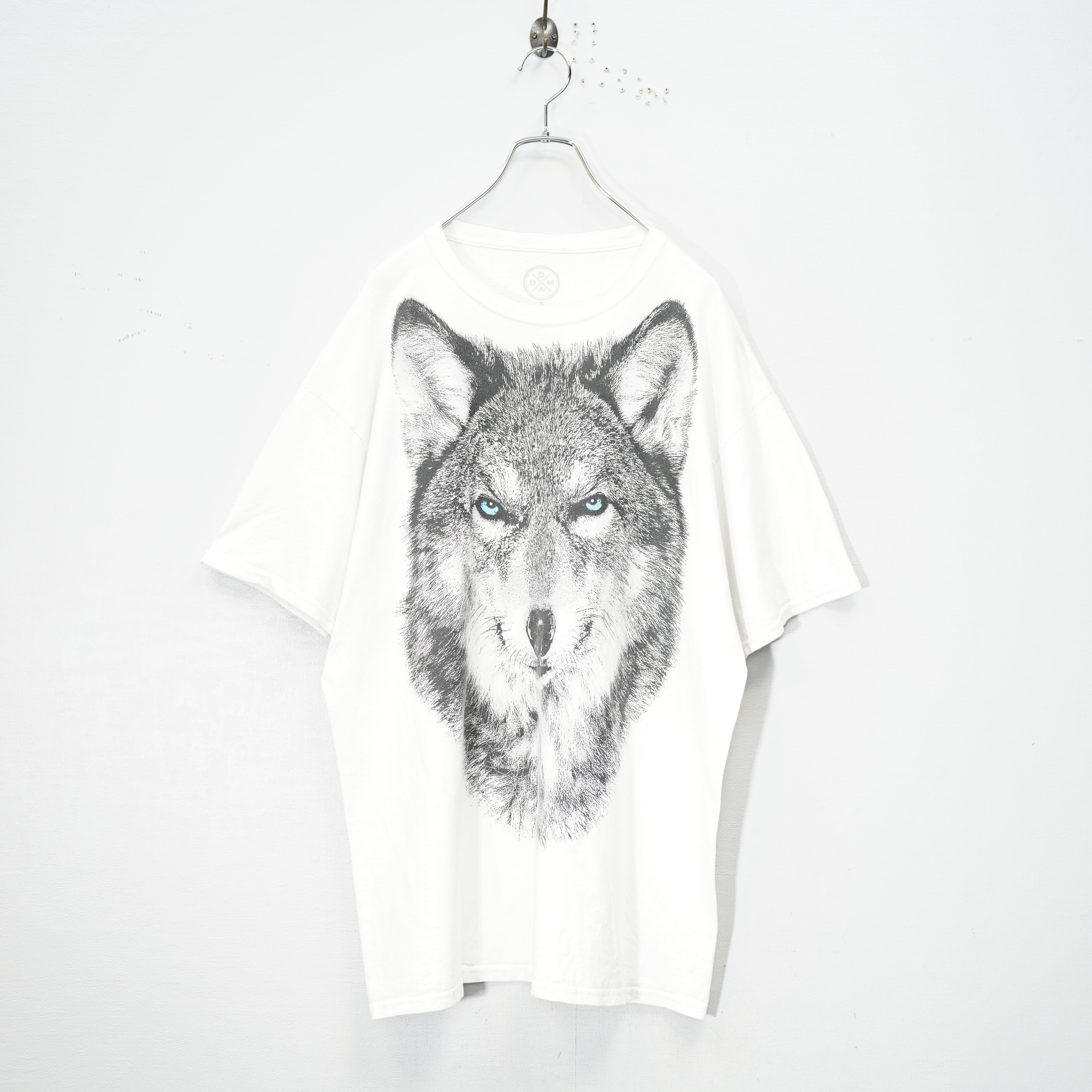 USA VINTAGE DOM WOLF FACE PRINT DESIGN OVER T SHIRT/アメリカ古着