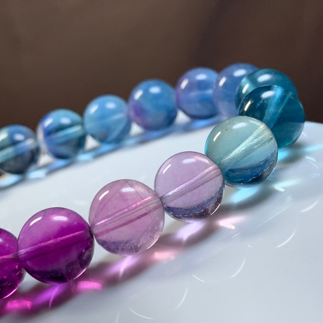 A86.ブルー×パープルグラデーション☆フローライト ブレスレット