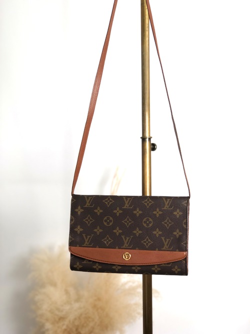 LOUIS VUITTON ルイヴィトン ボルドー モノグラム ショルダーバッグ ブラウン PVC レザー フラップ vintage ヴィンテージ オールド yz6dcp