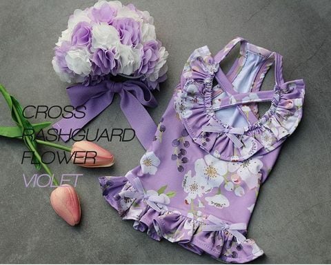 予約【HAPPYJJANGGU】Cross RushGuard Flower《Violet》