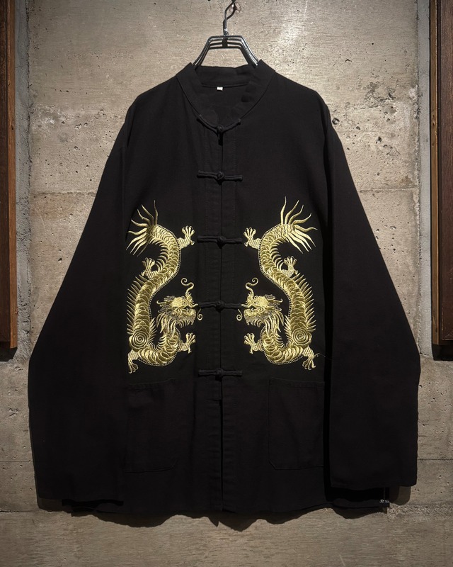 【Caka】Beautiful Dragon Embroidery Vintage Loose China Shirt Jacket