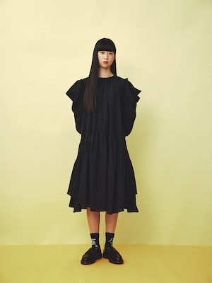 【26SS】folkmade(フォークメイド)Playground dress BLACK(LL)ワンピース ブラック
