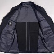 上下 J.PRESS ジェイプレス AMERICAN CLASSIC MODEL ストライプ テーラードジャケット スラックス セットアップ スーツ 96-78-180/ダークグレー ブラック系 メンズ