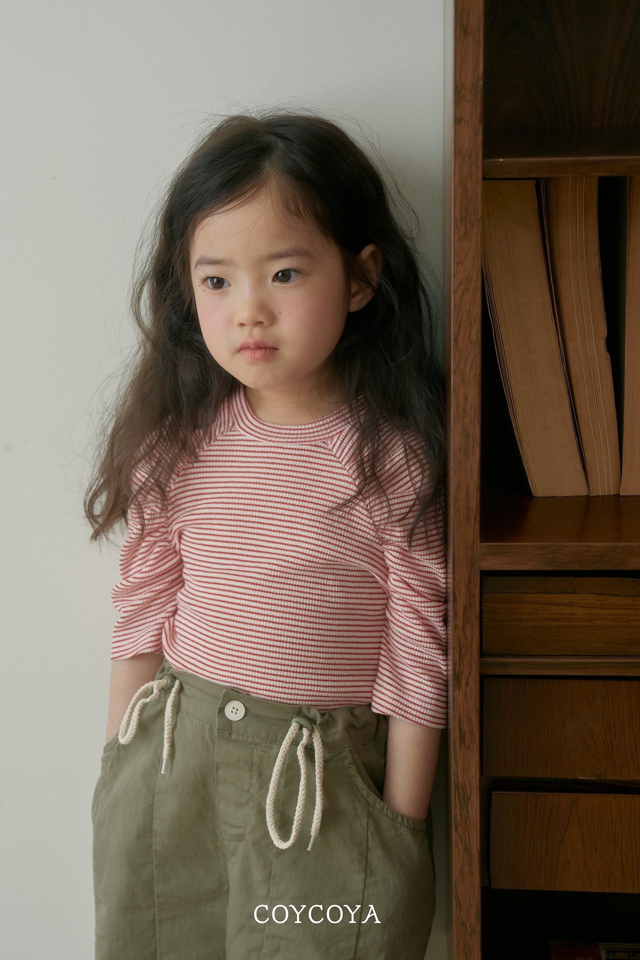 [COYCOYA] Balloon Shirred 3/4 Sleeve T-shirt / [코이코야] 벌룬셔링7부T