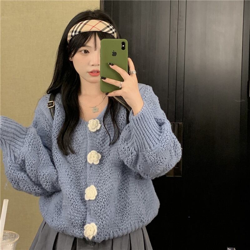 スタイルルーズセーター オータムカジュアルVネックジャケット ロング 大人ガーリー スウィート キュート 秋物 モンロー16163070258